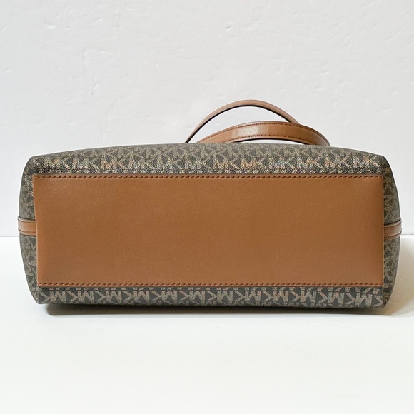 Michael Kors Jet Set Item M Shoulder Chain Tote Bag MK Gold Signature Brown - Picture 5 of 11